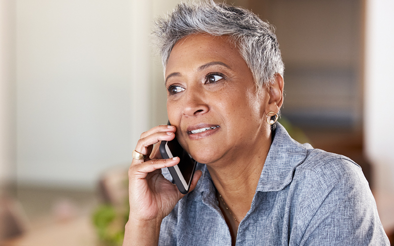 Person talking on phone