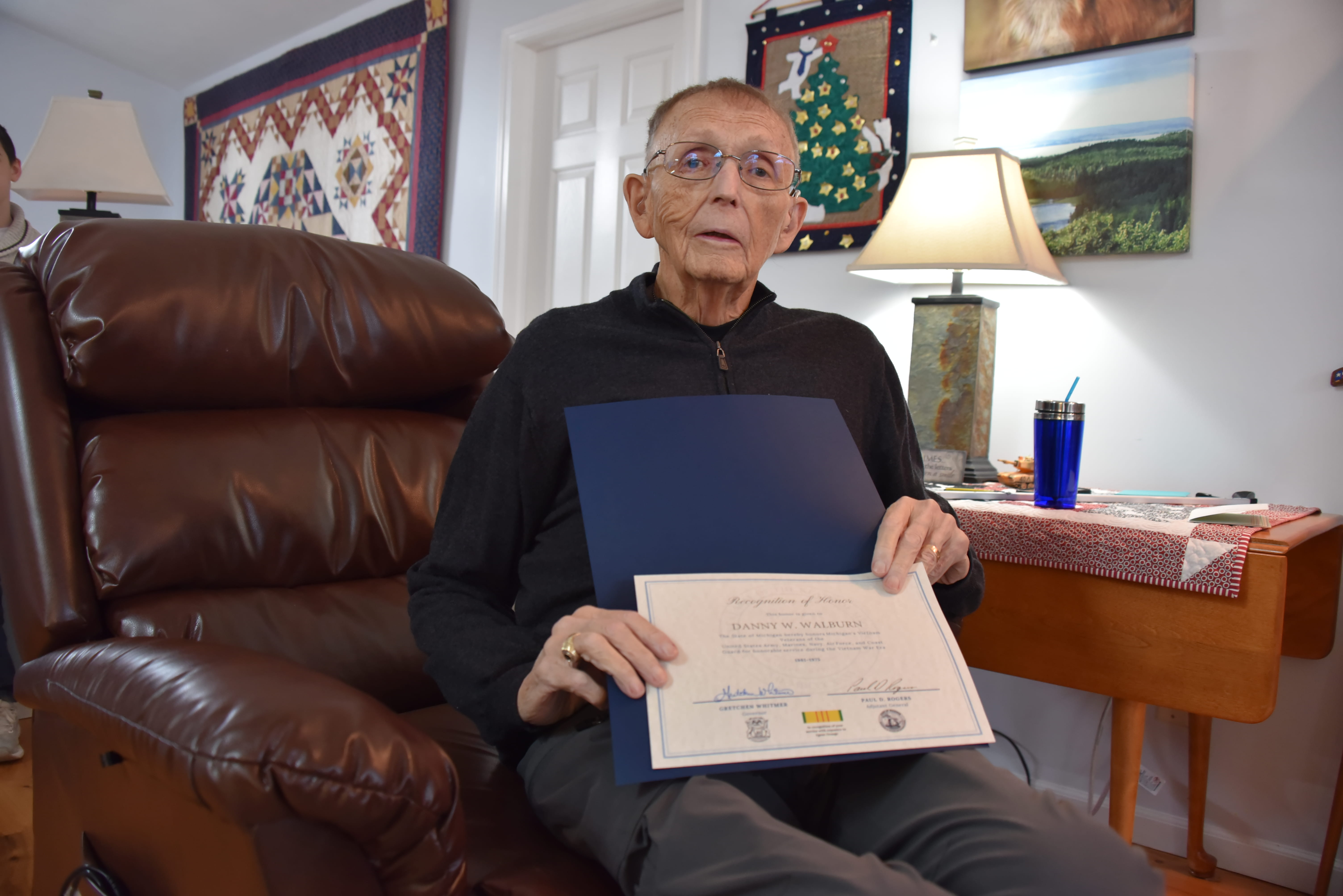 Vietnam veteran Danny Walburn receives Vietnam Veteran Recognition Certificate