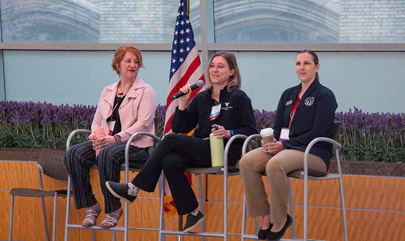 MVAA Leadership Summit panel (Left to right) Jennifer Tuzinsky, Built for Zero / Coordinated Access Model; Diandra Gourlay, Volunteers of America; Cassie Weston, MVAA