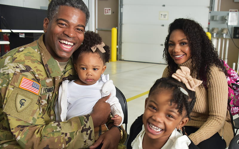 A veteran and their family