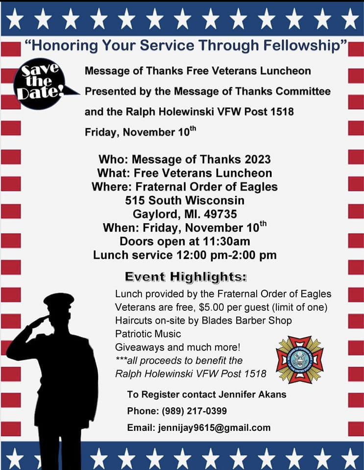 Message of Thanks event flyer