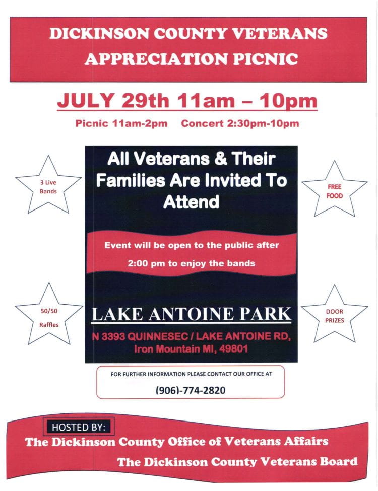 Veteran Appreciation Picnic and Concert Event Flyer