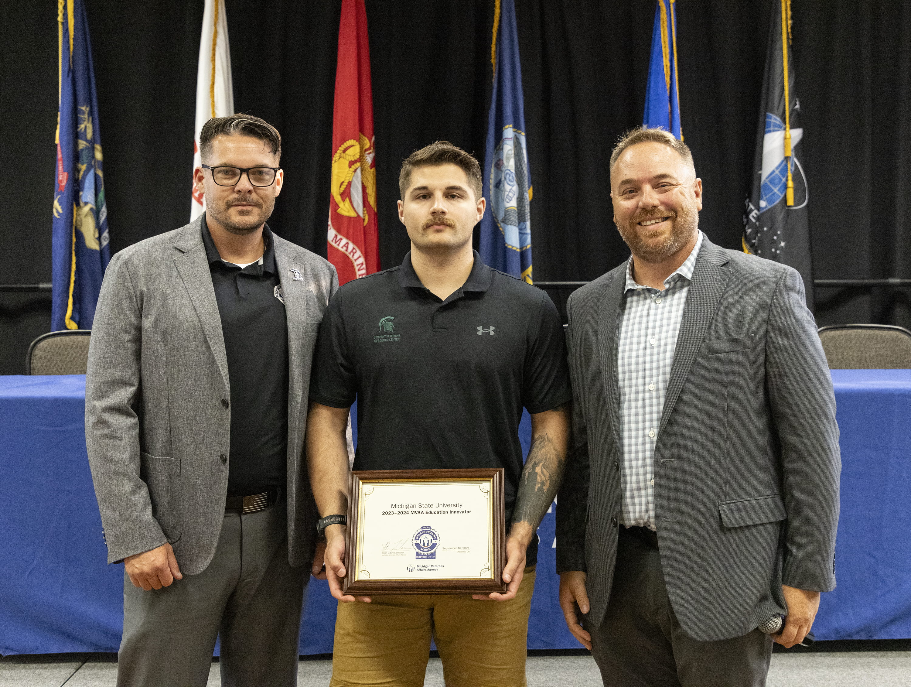Pictured left to right: MVAA Deputy Director Todd Butler, Andrew Branam and MVAA Education Analyst Joe Saur.
