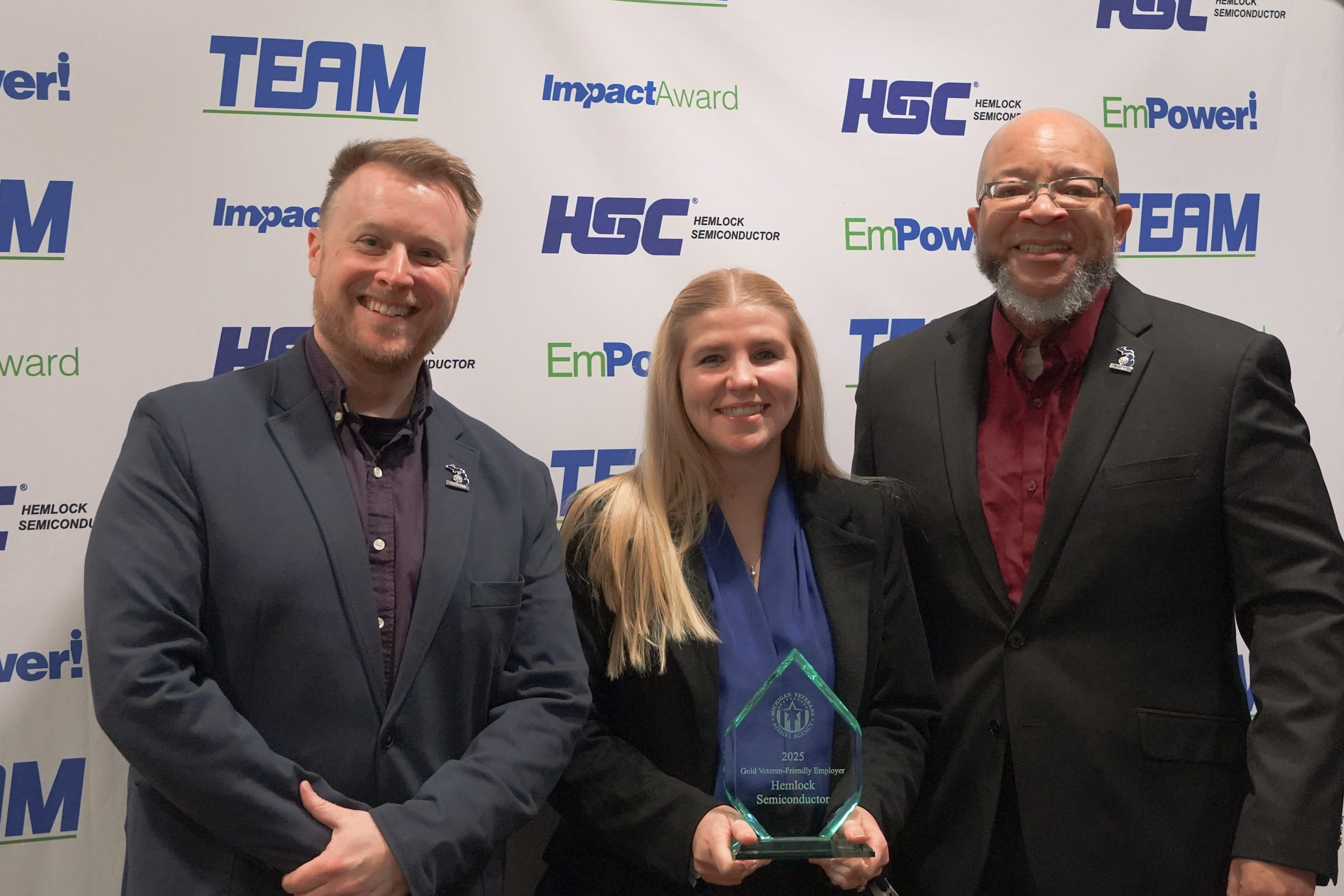 Erik Schreur, MVAA employment analyst; Kaitlyn Mielke, talent acquisition specialist; and Brian L. Love, MVAA director