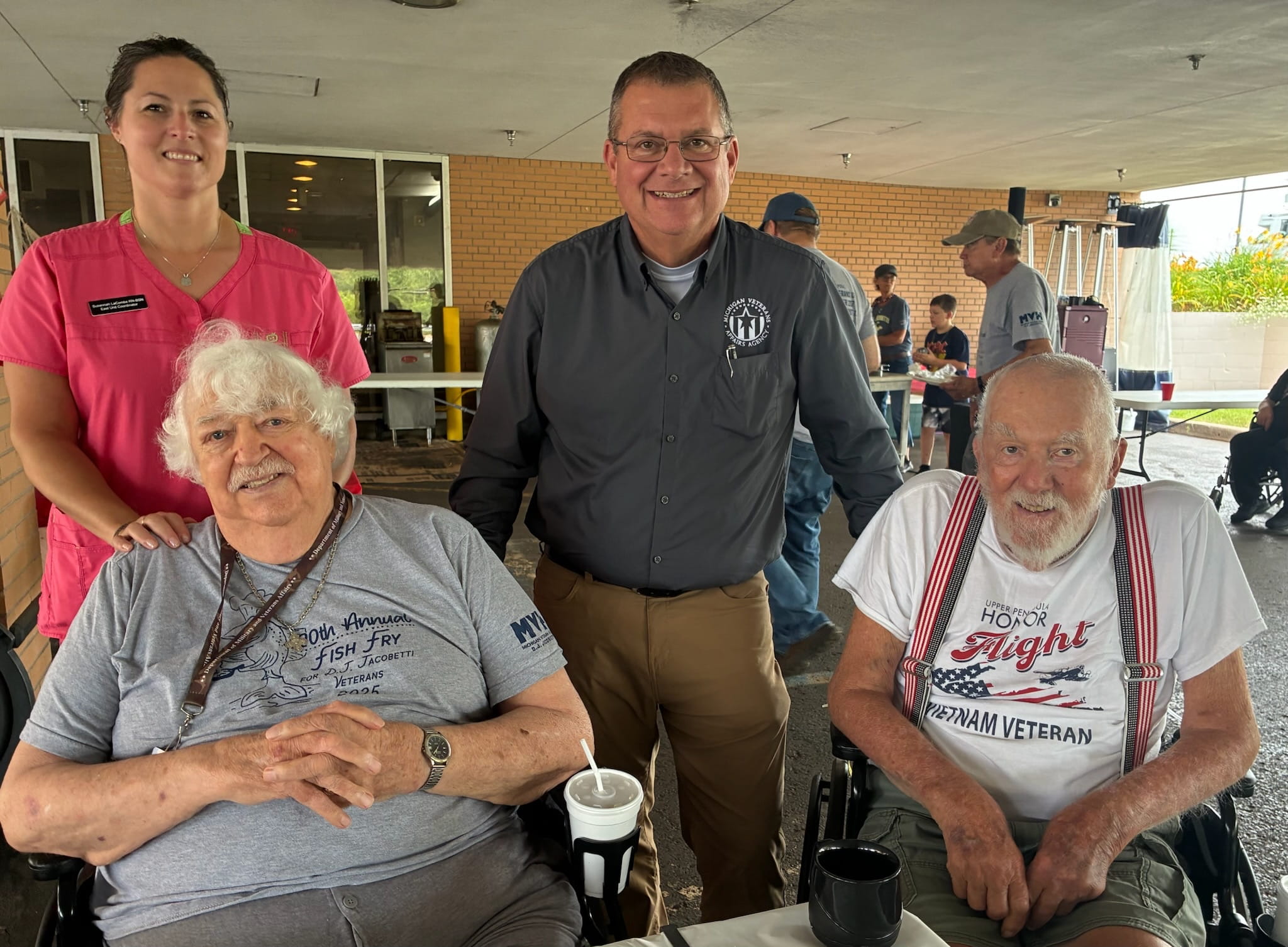 Left to right: MVH nurse Susannah LaCombe, Army veteran Todd Codd, MVAA director Terry Sabo and Navy veteran Gerry Bathurst