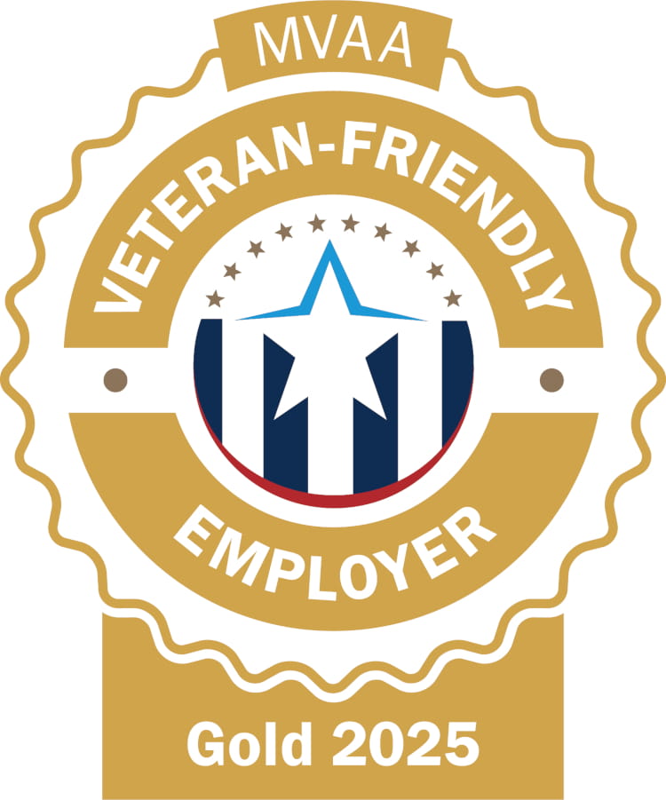 MVAA Veteran Friendly Employer Gold 2025 Award