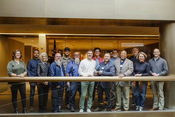 This is a photo of MVAA staff and Steelcase employees