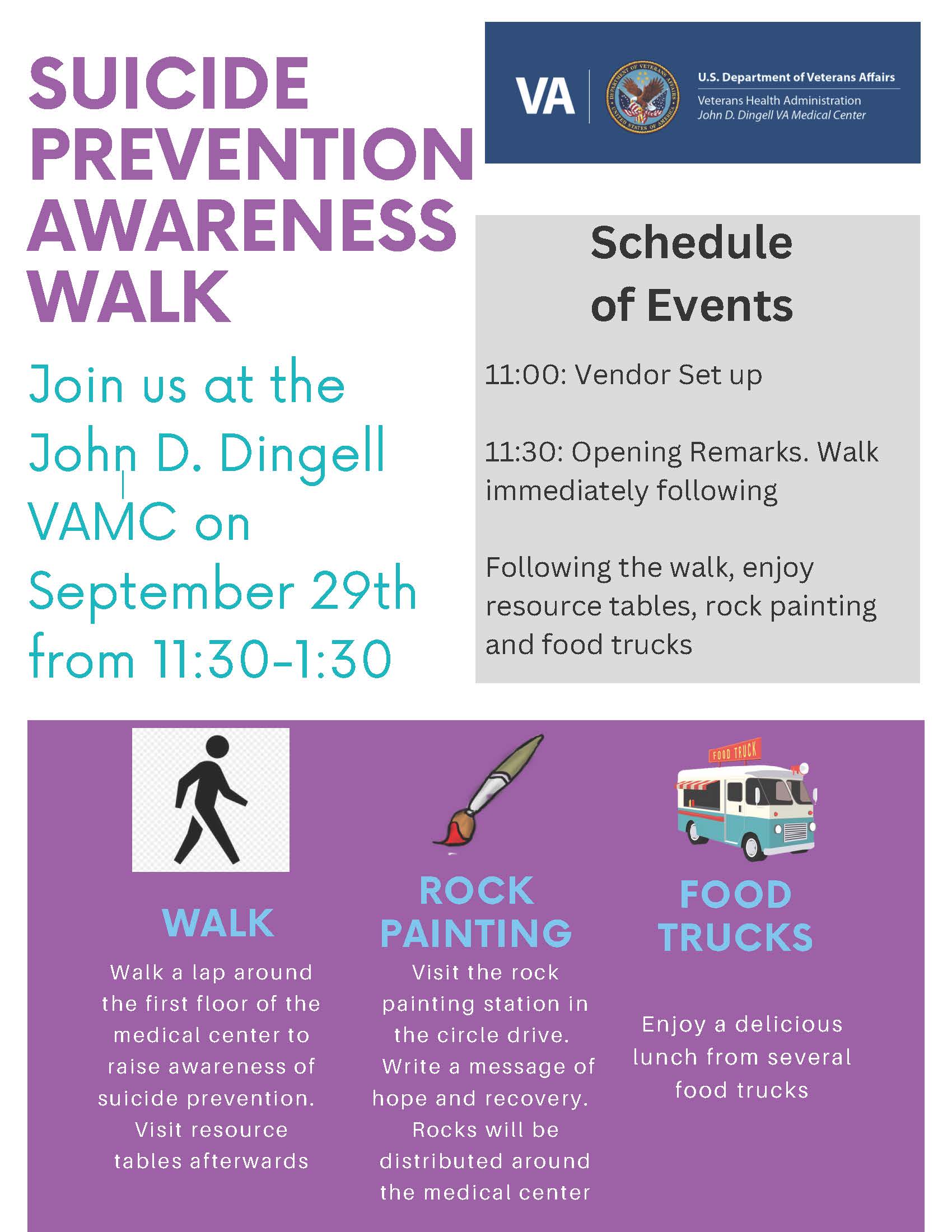 Suicide Prevention Awareness Walk event flyer