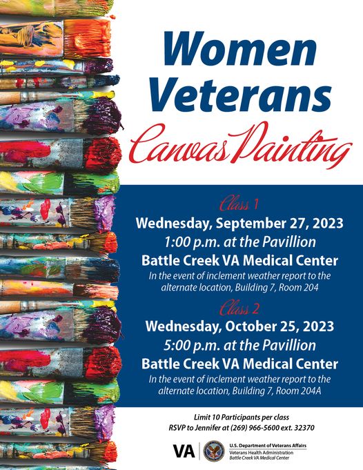 Women Veterans Canvas Painting event flyer