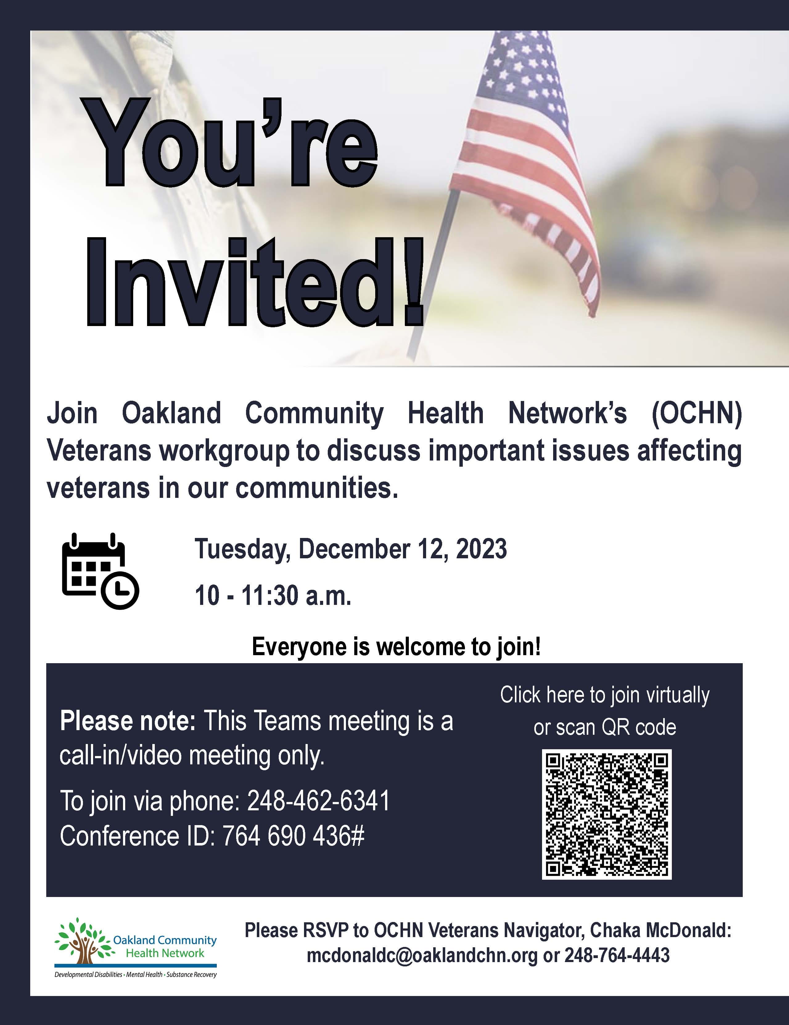 Veterans Workgroup event flyer