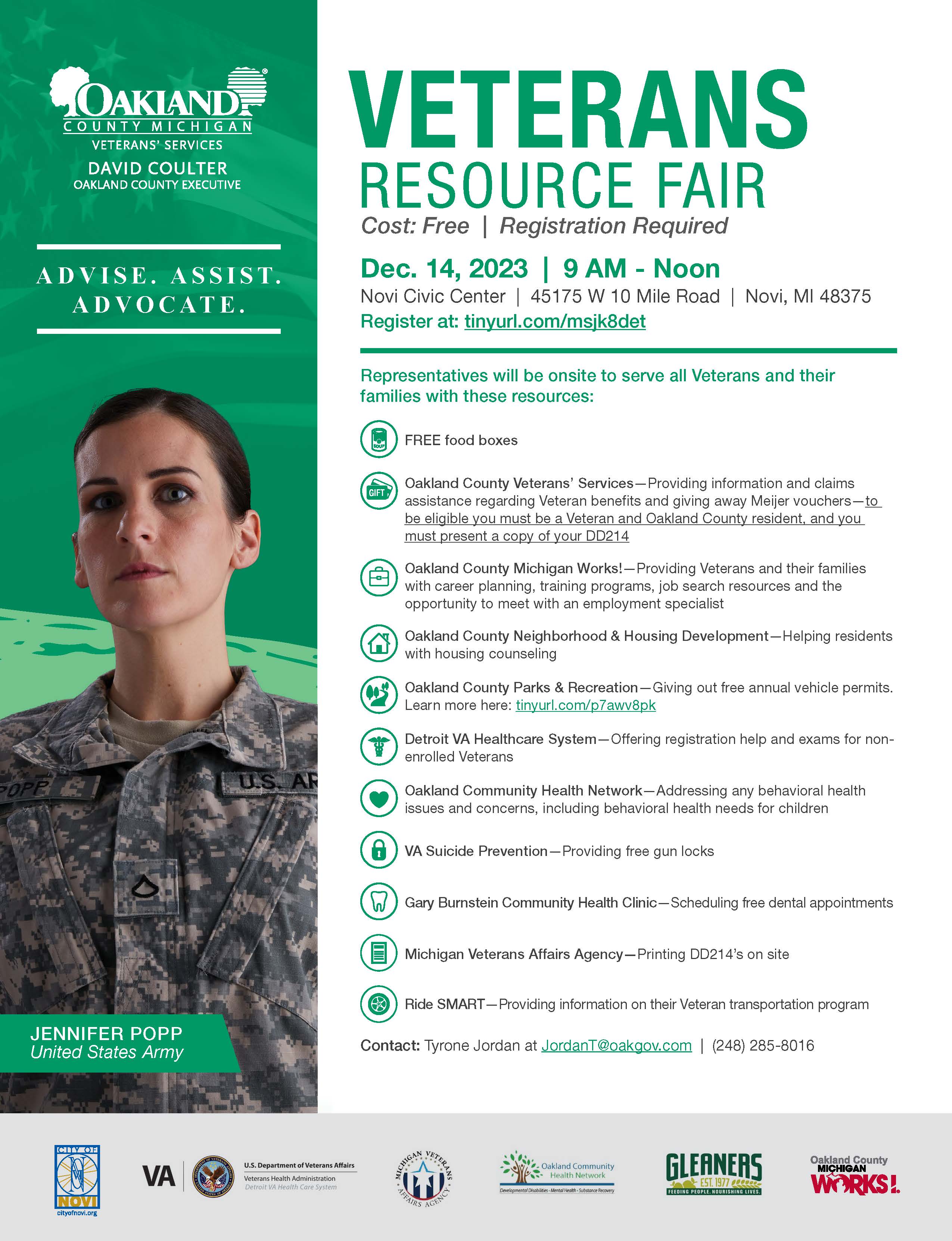 Novi Veterans Resource Fair event flyer