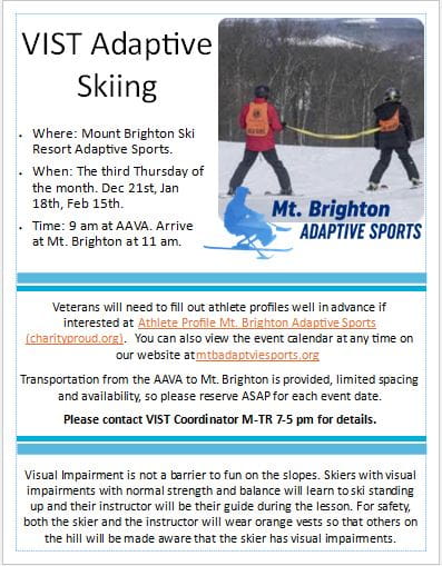 VIST Adaptive Skiing event flyer