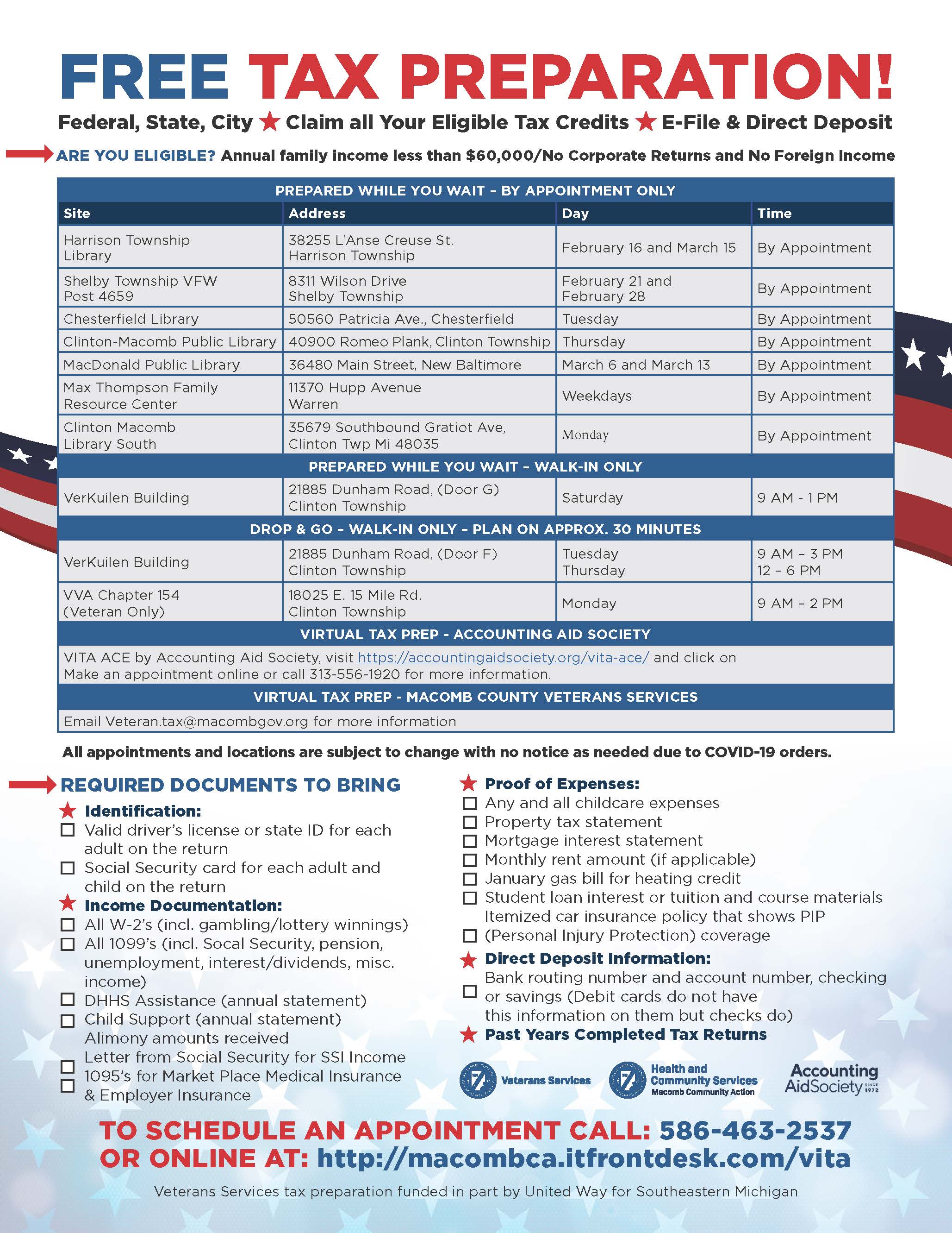 County FREE Tax Preparation!