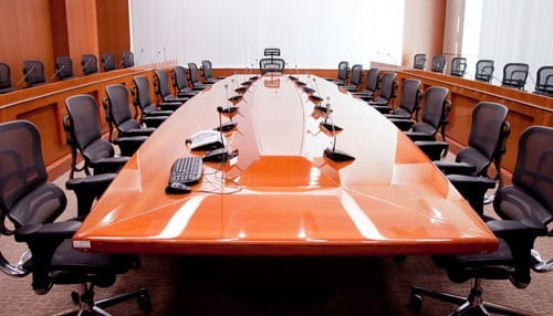 Empty conference room table