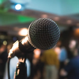 microphone on a stand
