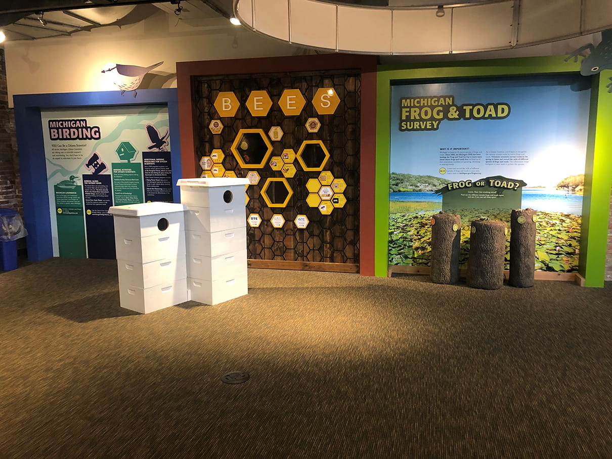 Exhibit about citizen science at Outdoor Adventure Center