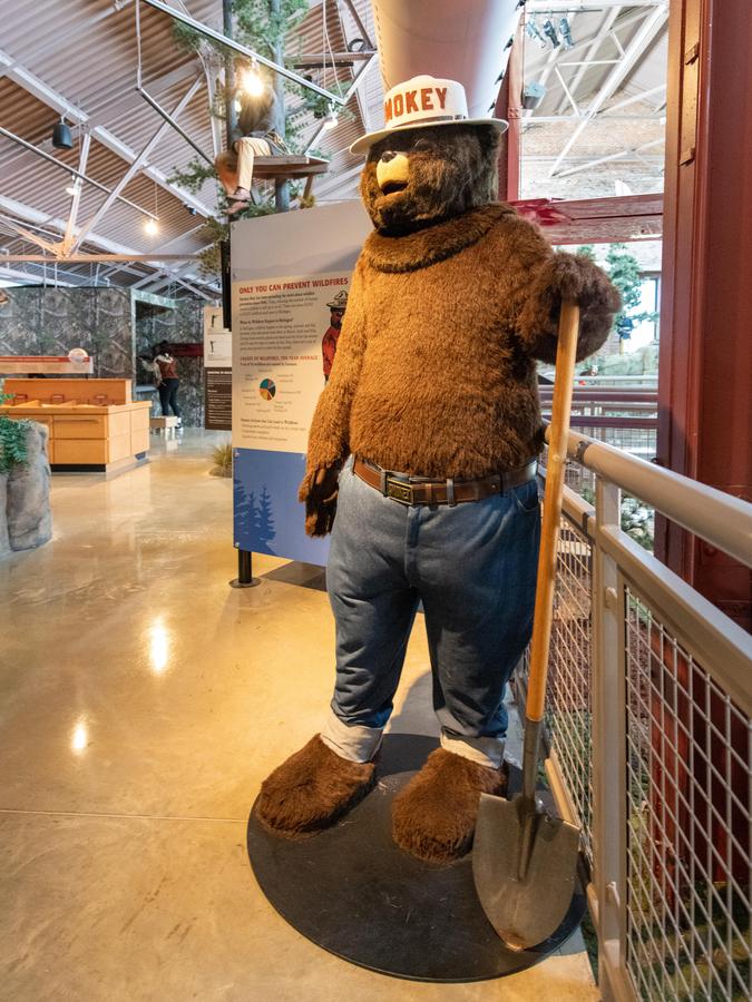 life-size Smokey Bear figure at OAC