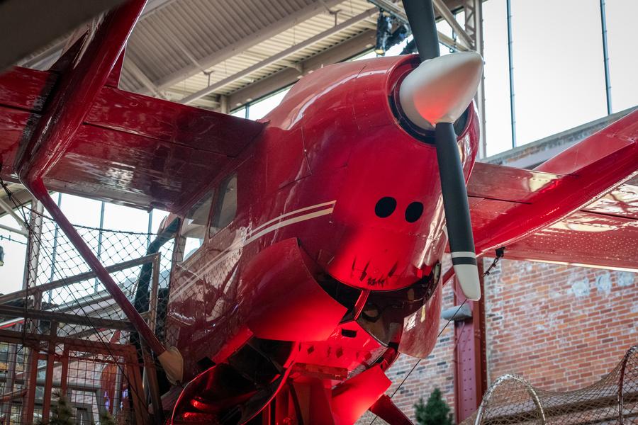 view of OAC airplane from underneath
