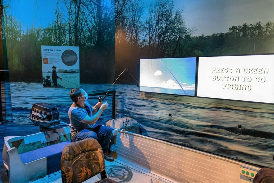 man uses OAC fishing simulator