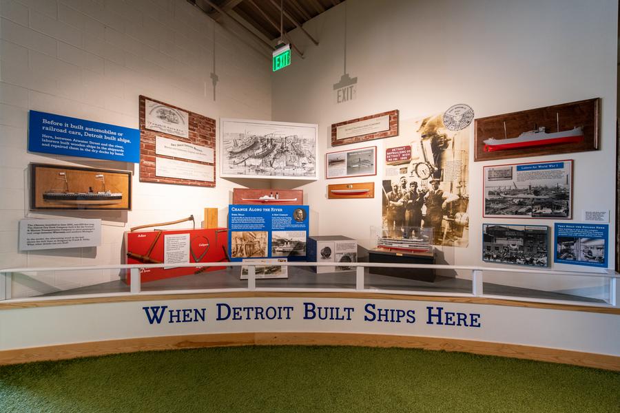 Display about Detroit shipbuilding