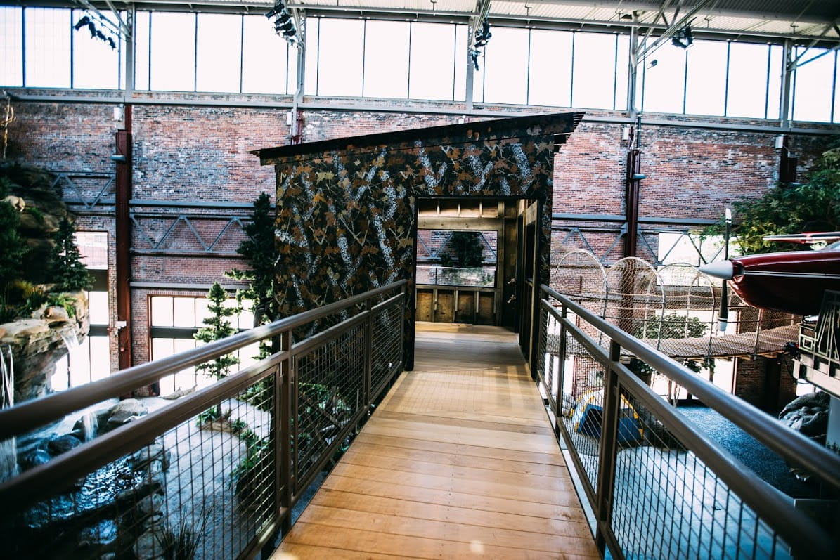 tower hunting blind at Outdoor Adventure Center and walkway leading to it