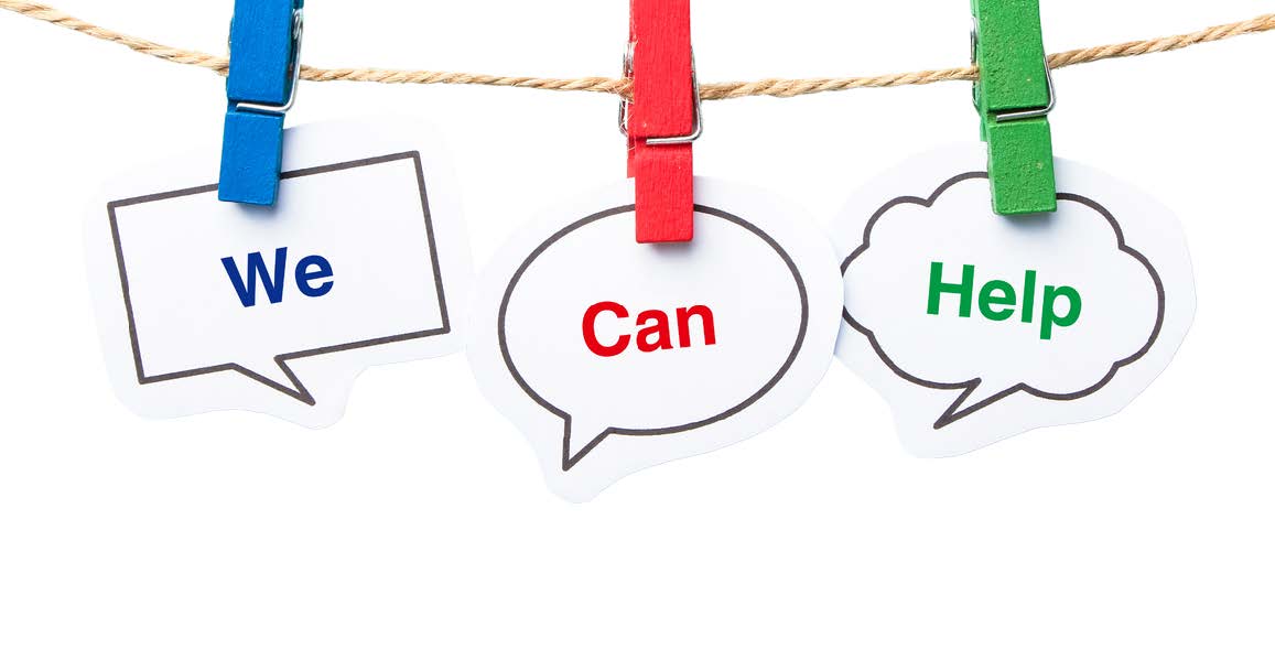 We can help - word bubbles