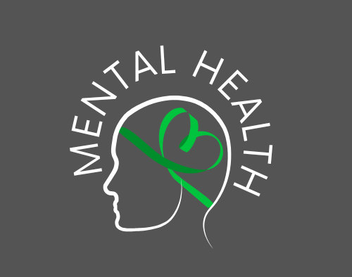 Profile outline with the words Mental Health above it