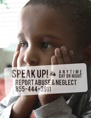 Speak Up report Child Abuse poster