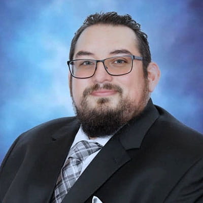 Angel in a suit and tie for headshot