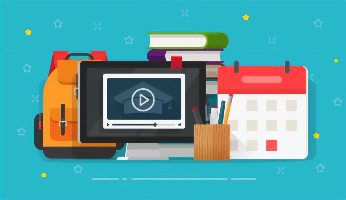 School Resources - with a blue background