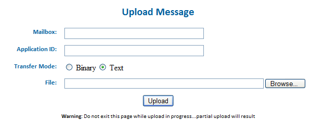 upload message example