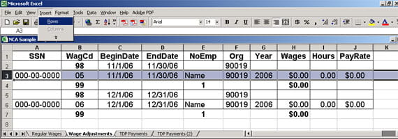 example of insert row