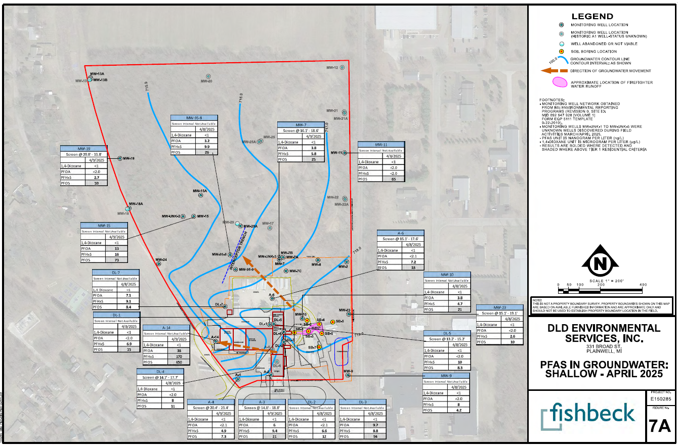 DLD Environmental Services Shallow GW results map