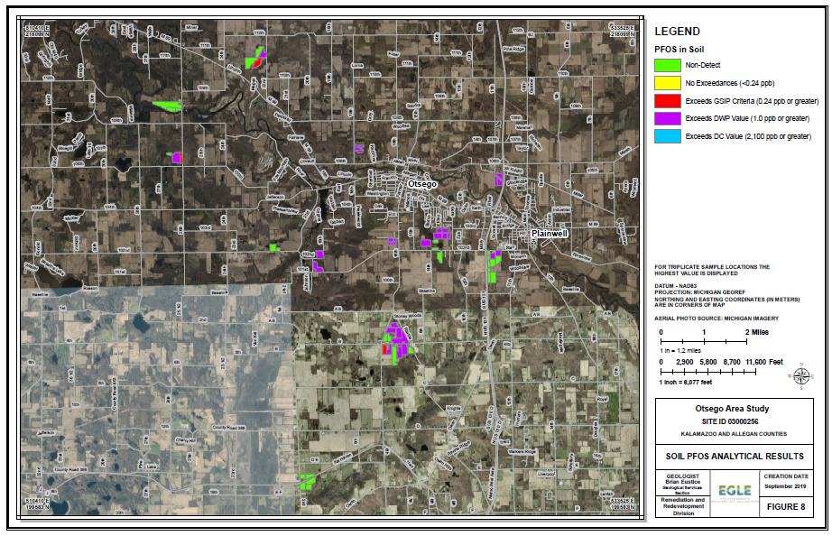 Figure 14:  Historical Paper Sludge Farm Fields (PFOS) 