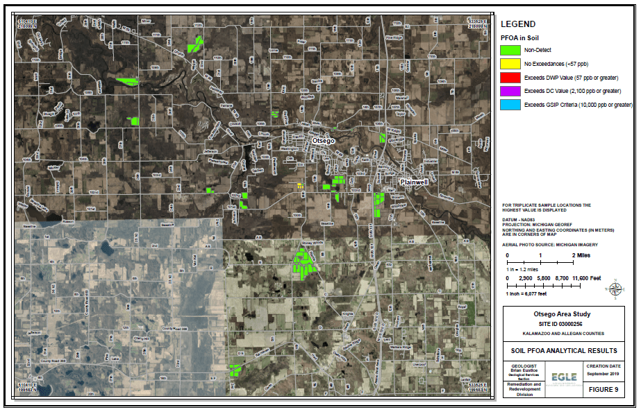 Figure 15: Historical Paper Sludge Farm Fields (PFOA)