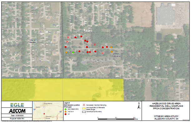 Figure 8 Otsego Area Hazelwood Drive Area Residential Well Sampling PFOA