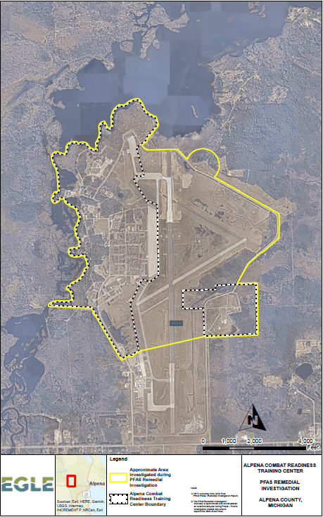 Aerial view of Alpena CRTC MPART site with boundaries