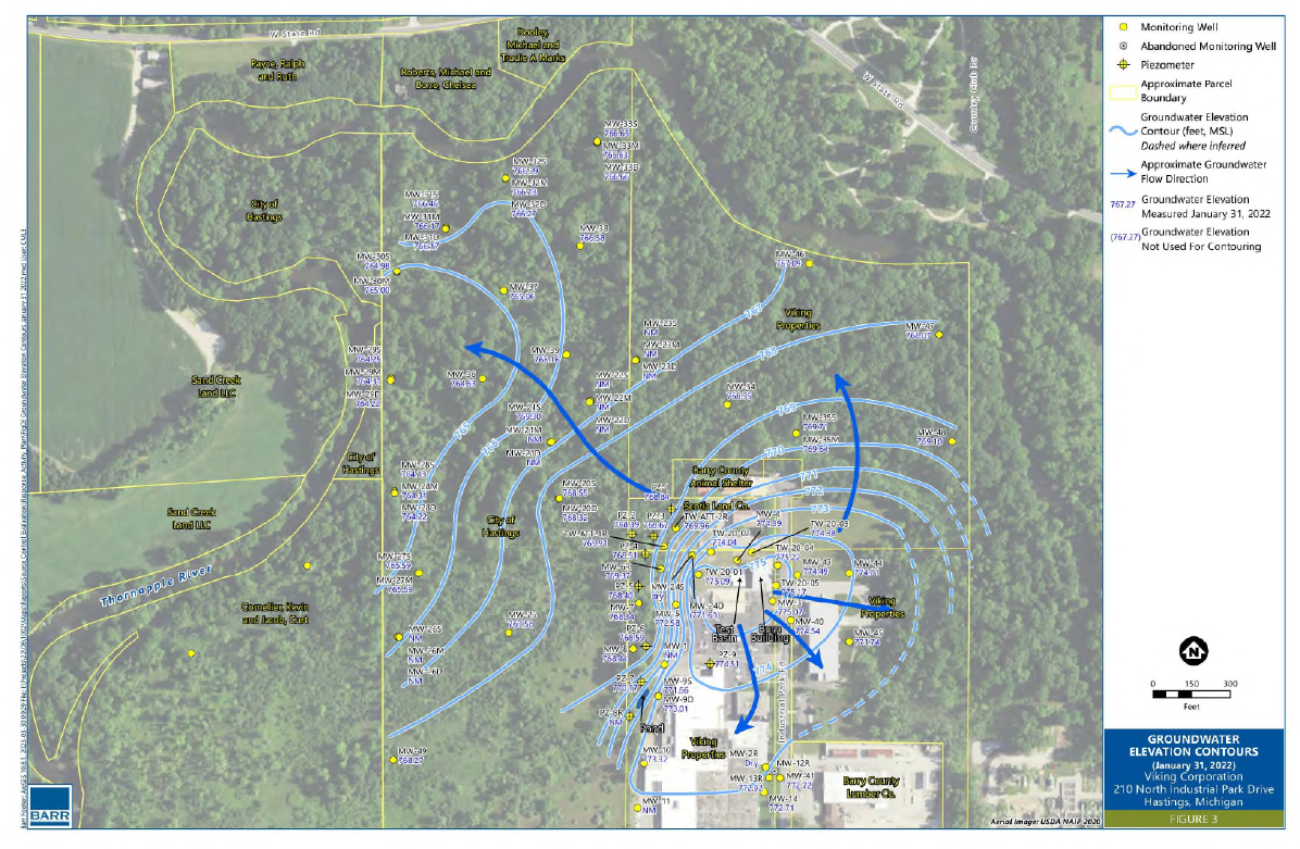 Viking Corp Groundwater Elevations Map