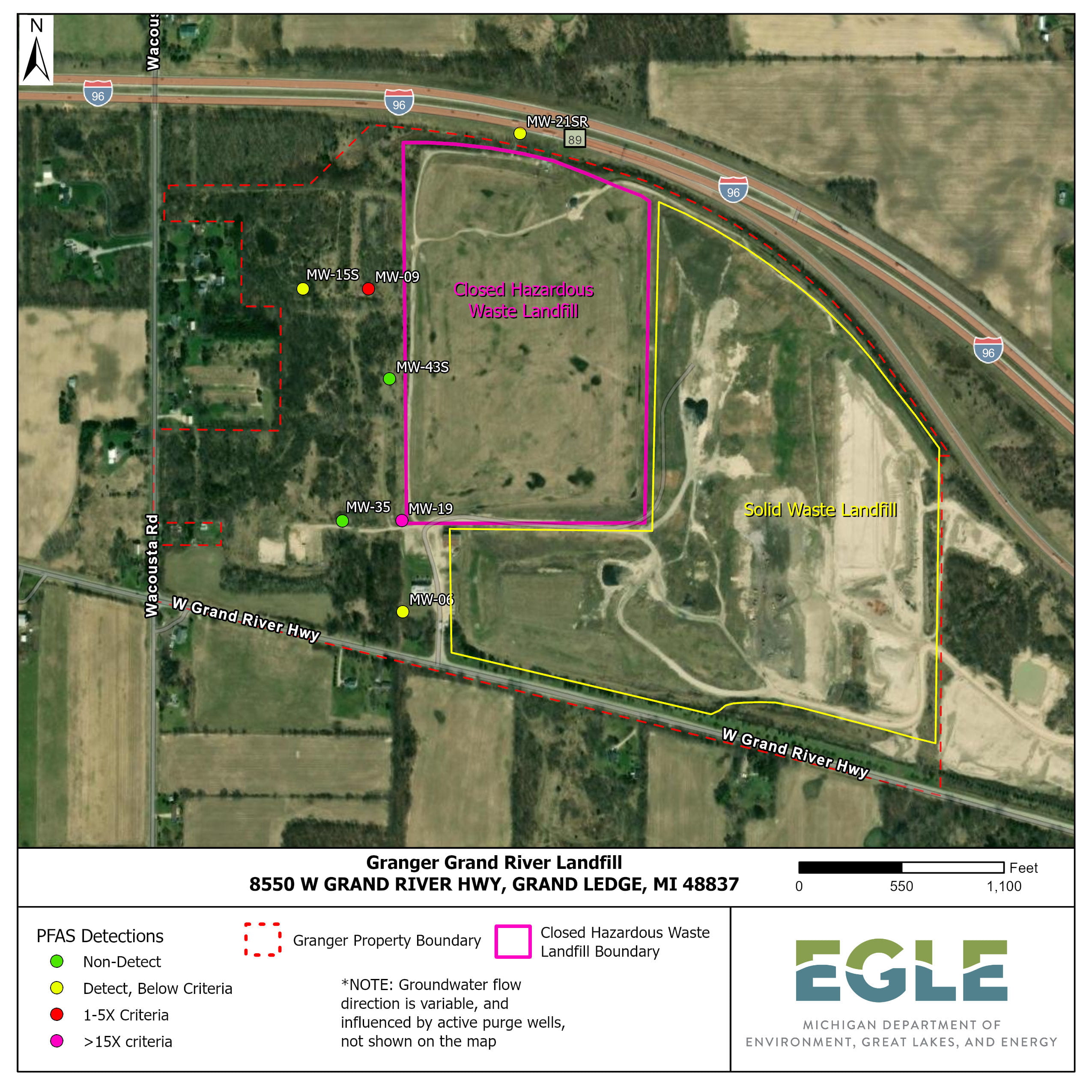 Map of Granger Grand River MPART site