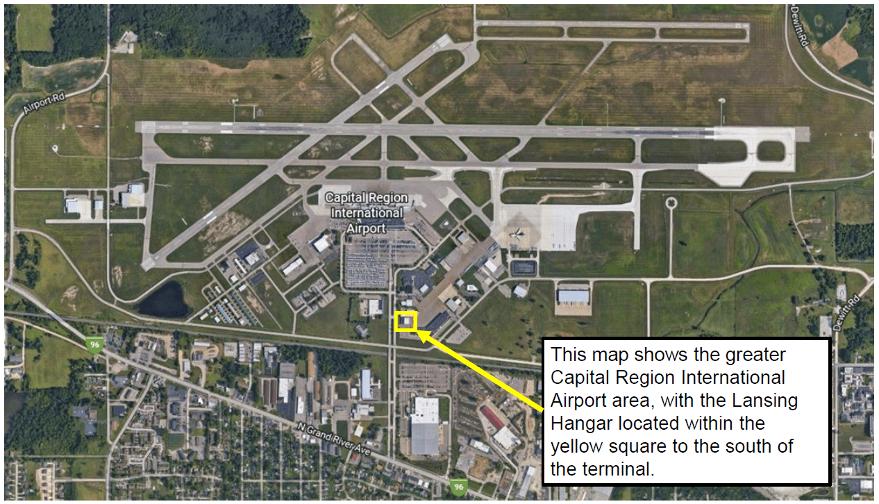 MIARNG Lansing Hangar Map