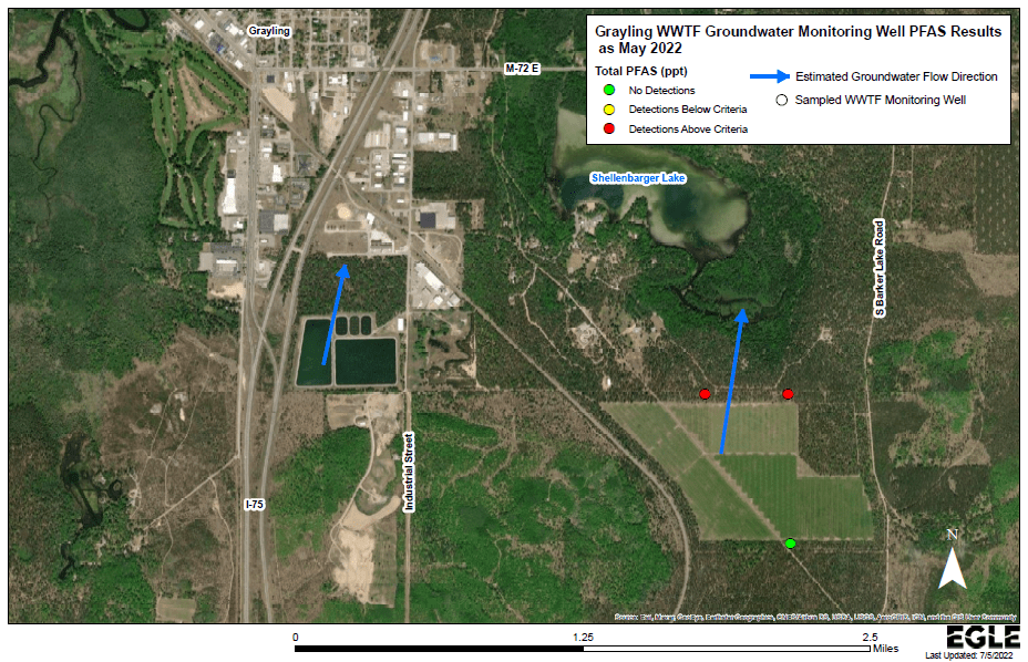 Map preview of the Grayling Wastewater treatment plant MPART site.