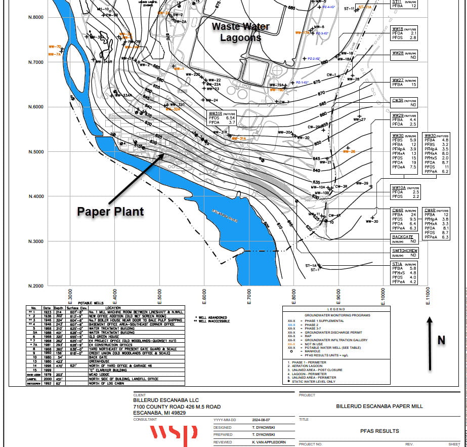 Escanaba Billerud PFAS Map Preview