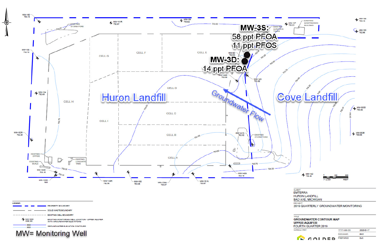 Cove Landfill and Huron Landfill Property Map