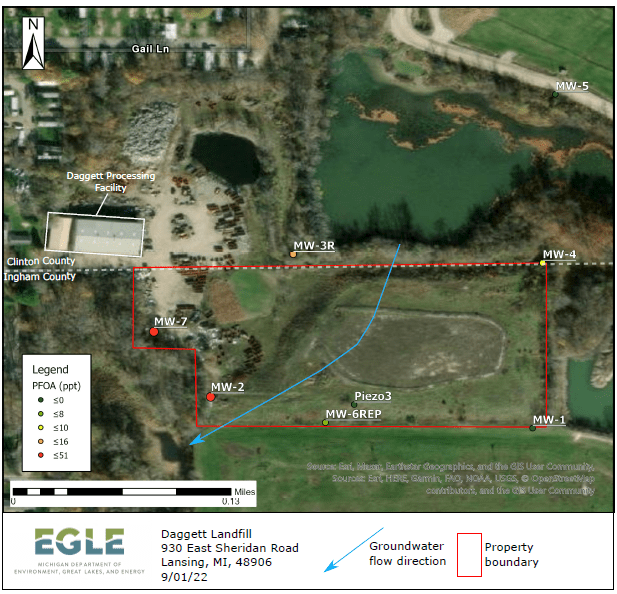 Daggett Sand & Gravel Inc. Landfill map