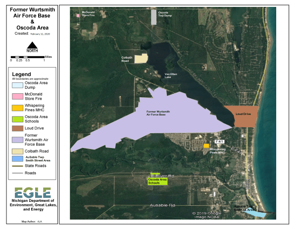 Former Wurtsmith Air Force Base & Oscoda Area Map