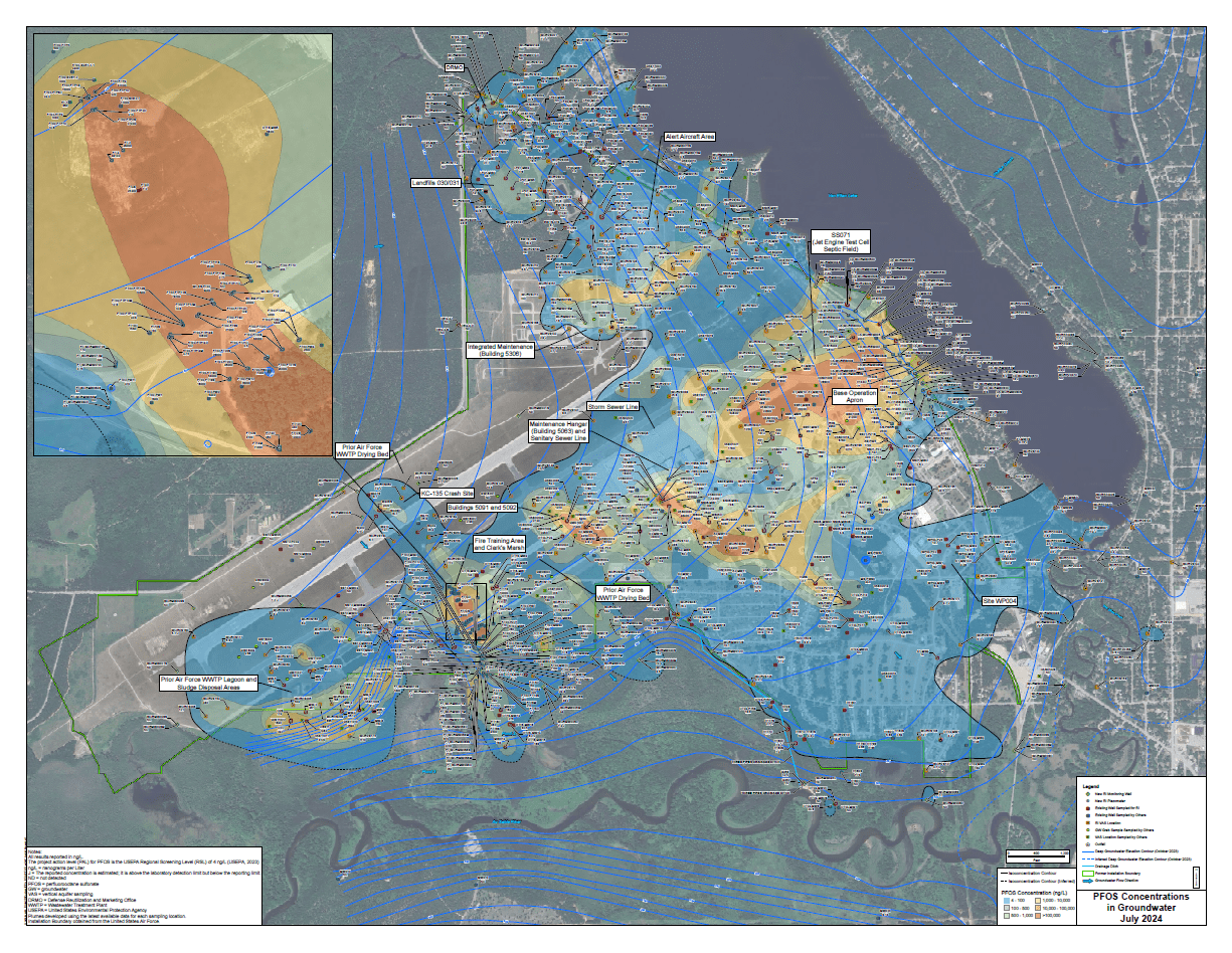 PFOS Concentrations in Groundwater Map Preview