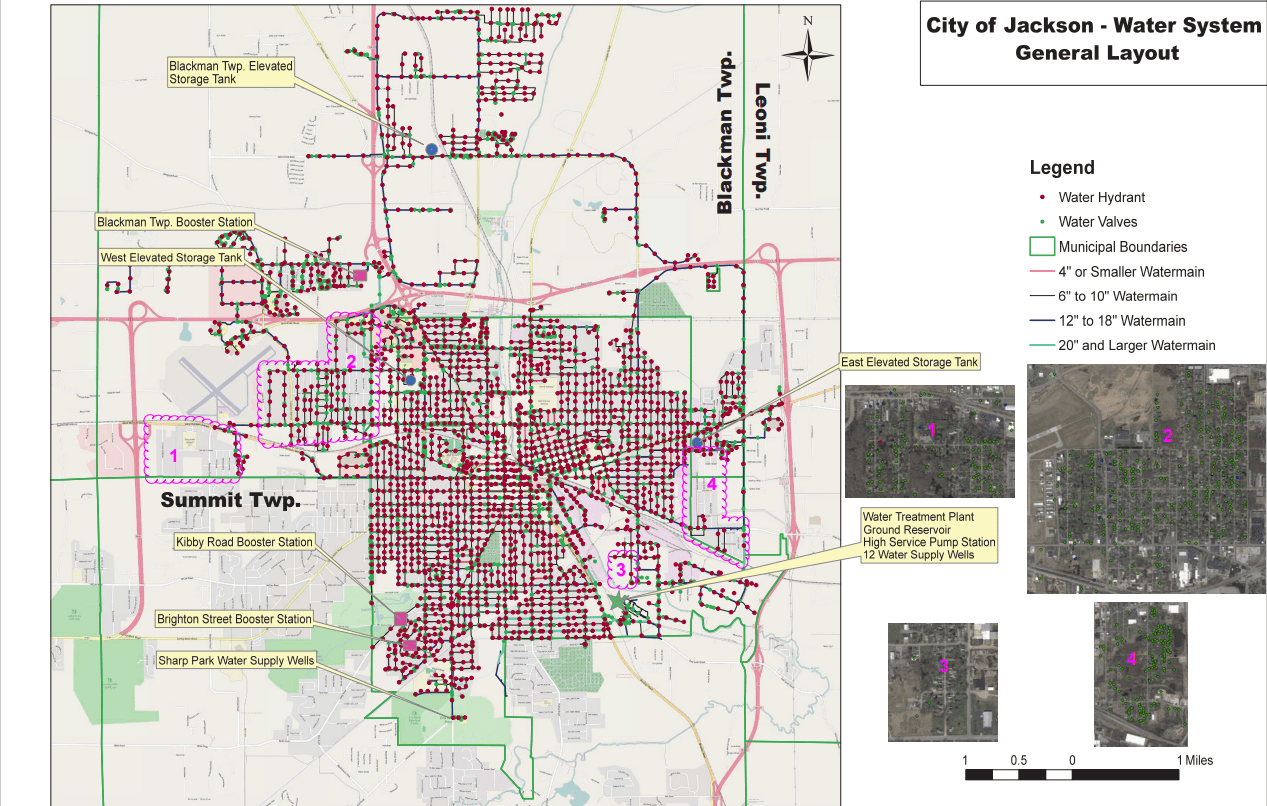 Residential well sampling is proposed in the four areas outlined in pink.