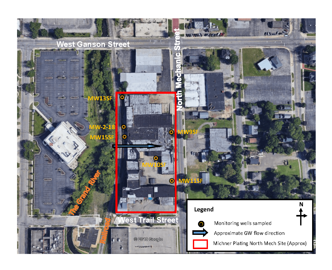 Aerial Map of Michner Plating in Jackson, Michigan