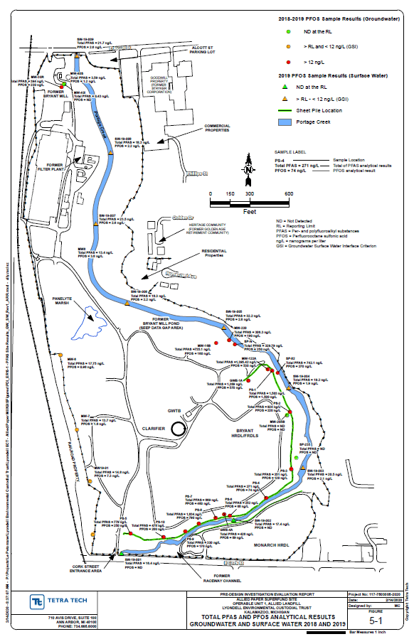 Allied Paper, Inc. Portage Creek Kalamazoo River Superfund Site, Allied Paper Landfill (OU1) Map