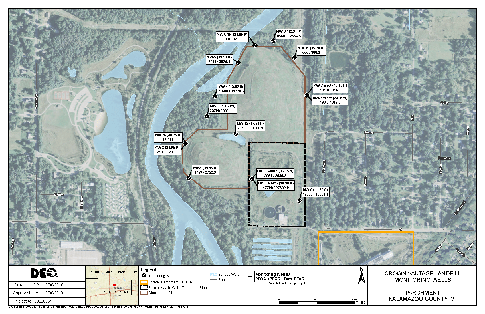Aerial Map of Crown Vantage Property, Parchment, Kalamazoo County
